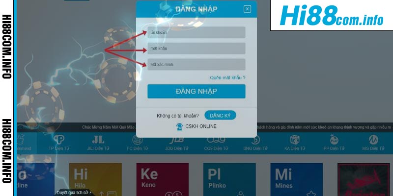 Cung cấp hướng dẫn đăng nhập Hi88 chi tiết